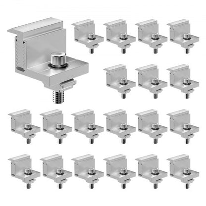 Solar Panel Z Mounting Brackets, 35-50mm Adjustable Solar Panel End Clamps, Lightweight Anodized Aluminum Solar Panel Mount Z Brackets for RVs, Campers, Boats, Walls, Roof (20 PCS)