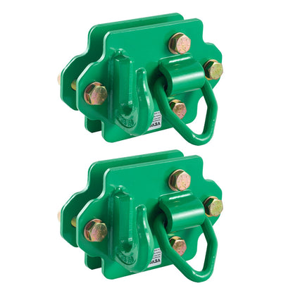 3/8" Tractor Bucket Hooks Grade 70 Forged Steel 2-pack Grapple Hooks Green