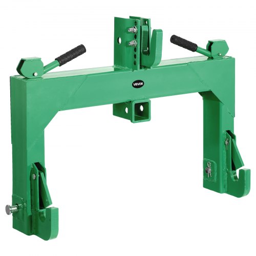 3-Point Quick Hitch with 2 in Receiver, 3000 Lbs Lift Capacity, 3-Pt Hitch with 5 Level Adjustable Bolt, Adaptation to Category 1 & 2 Tractor, Heavy Duty 3 Point Attachments, Green