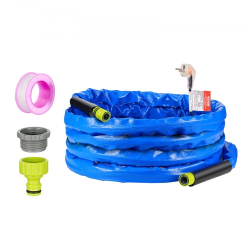 25ft Heated Water Hose for RV, Heated Drinking Water Hose with Corrugated Cover Antifreeze to -45°F, Automatic Self-regulating, 5/8" I.D. with 3/4" GHT Adapter, Lead and BPA Free