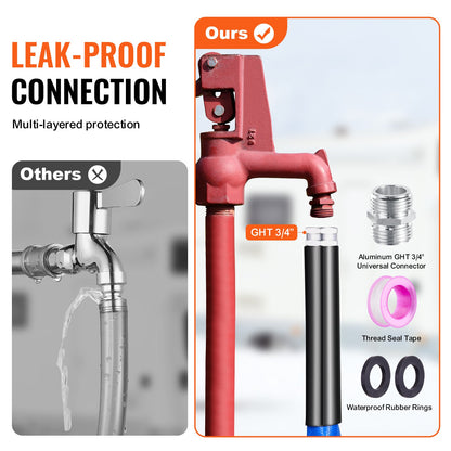 50ft Heated Water Hose for RV, Heated Drinking Water Hose with Corrugated Cover Antifreeze to -45°F, Automatic Self-regulating, 5/8" I.D. with 3/4" GHT Adapter, Lead and BPA Free