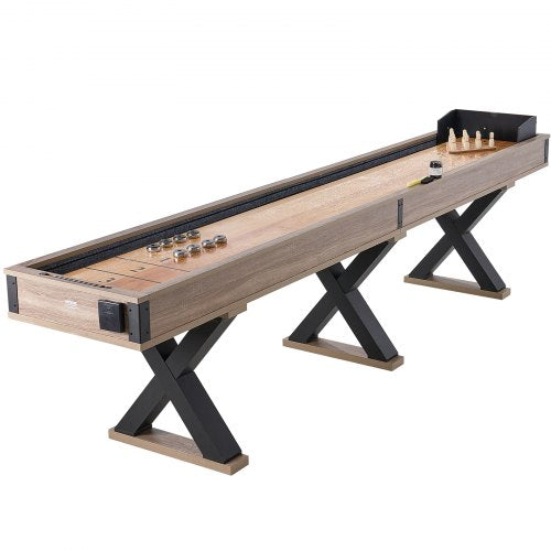 3,8 m Shuffleboard-Tisch 2-in-1 Shuffleboard- und Bowling-Kombi-Set