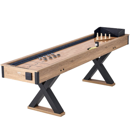 9ft Shuffleboard Table 2 in 1 Shuffleboard and Bowling Combo Game Set