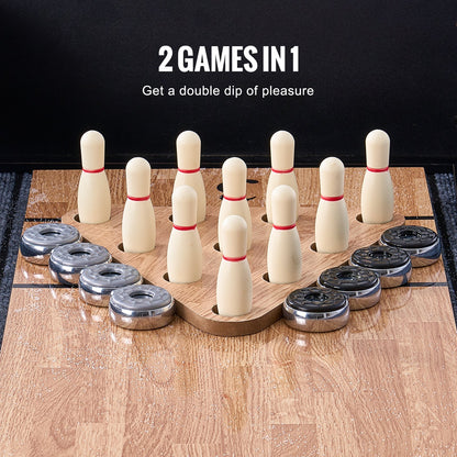 9 fot LED Shuffleboard Bord 2 i 1 Shuffleboard och Bowling Combo Game Set