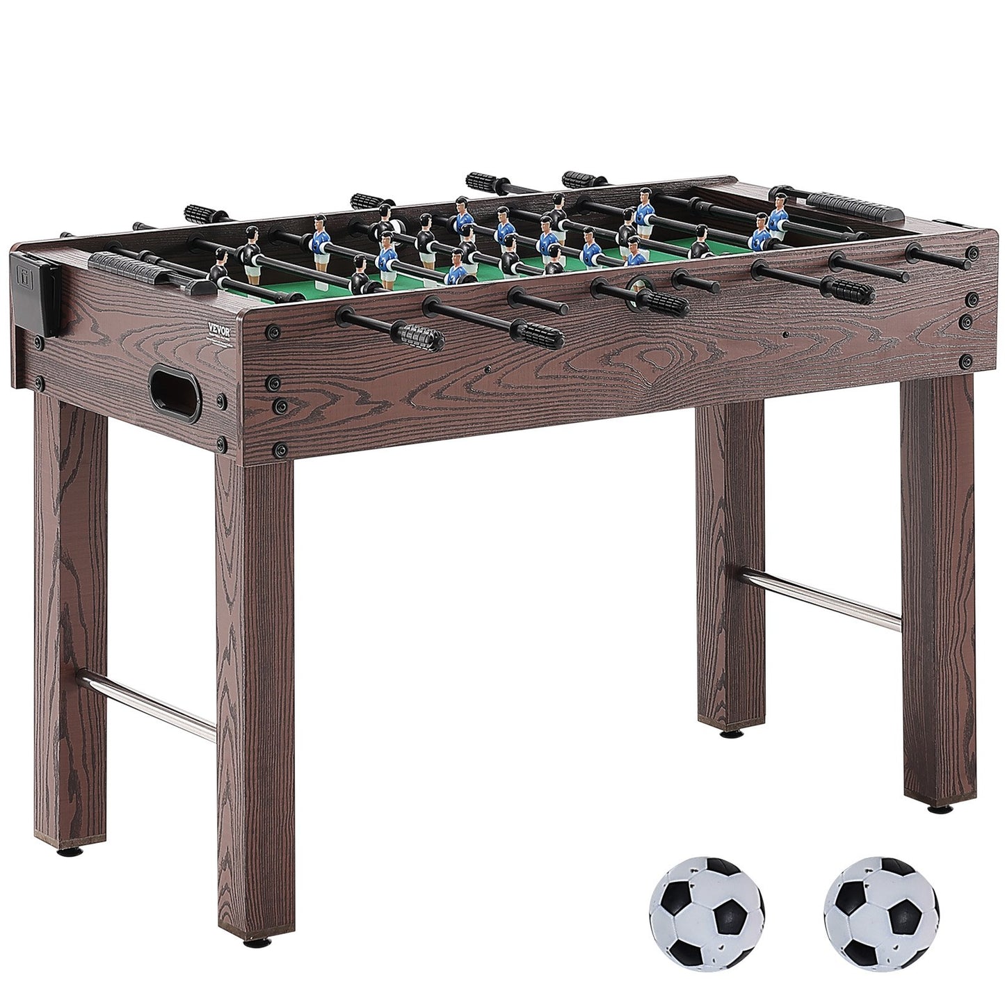 Foosball Table, 48 Inch Standard Size Foosball Table, Full Size Indoor Foosball Table for Home, Family and Game Room, Football with Foosball Table, Includes 2 Balls and 2 Cup Holders
