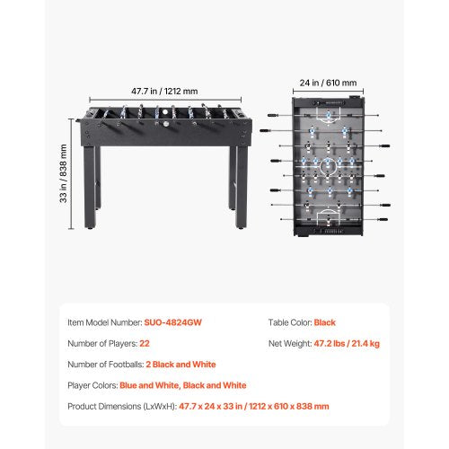 121 cm fotbollsbord i standardstorlek för hemmabruk