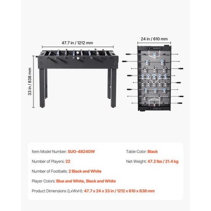121 cm fotbollsbord i standardstorlek för hemmabruk
