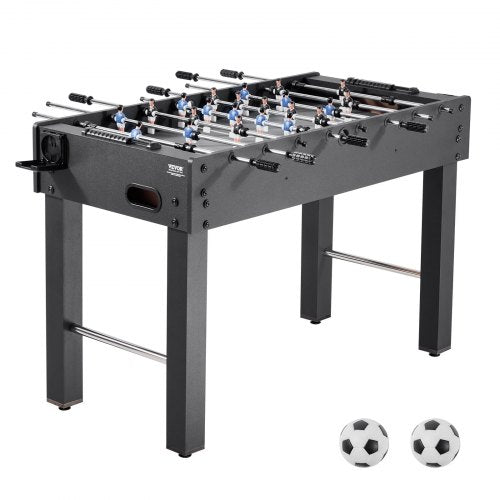 Foosball Table, 48 inch Standard Size Table, Indoor Full Size Foosball Tables for Home, Family, and Game Room, Durable Soccer Set, Includes 2 Balls, Score Keeper, and 2 Cup Holders