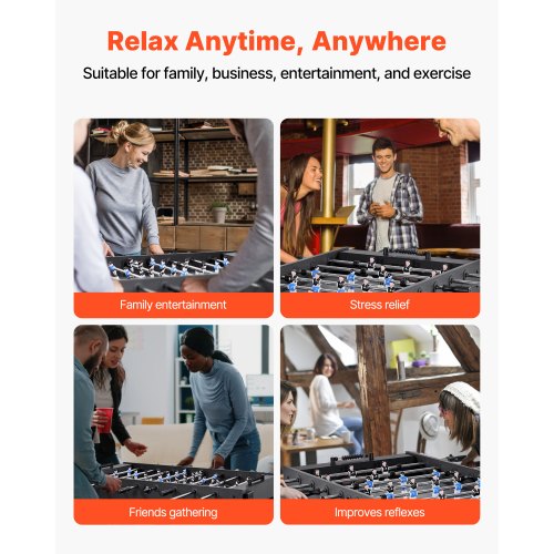 Fotbollsbord, 137 cm standardstorlek, inomhusfotbollsbord i full storlek för hemmet, familjen och spelrummet, hållbart fotbollsset, inkluderar 4 bollar, poänghållare och 2 mugghållare |  EU