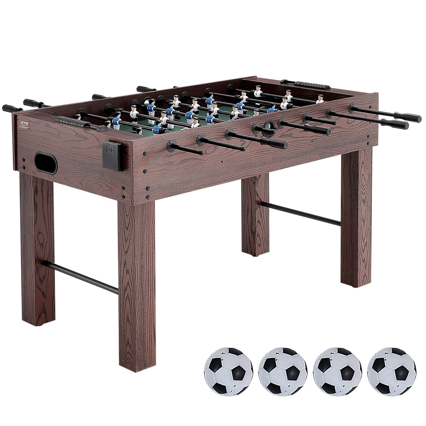 Foosball Table, 55 Inch Standard Size Foosball Table, Full Size Indoor Foosball Table for Home, Family and Game Room, Football with Foosball Table, Includes 4 Balls and 2 Cup Holders