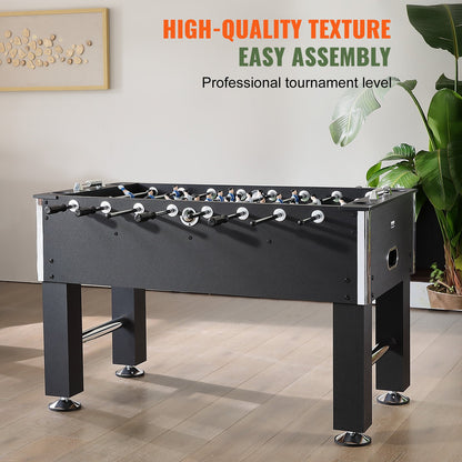 Foosball Table, 55 Inch Standard Size Foosball Table, Full Size Indoor Foosball Table for Home, Family and Game Room, Football with Foosball Table, Includes 4 Balls and 4 Cup Holders