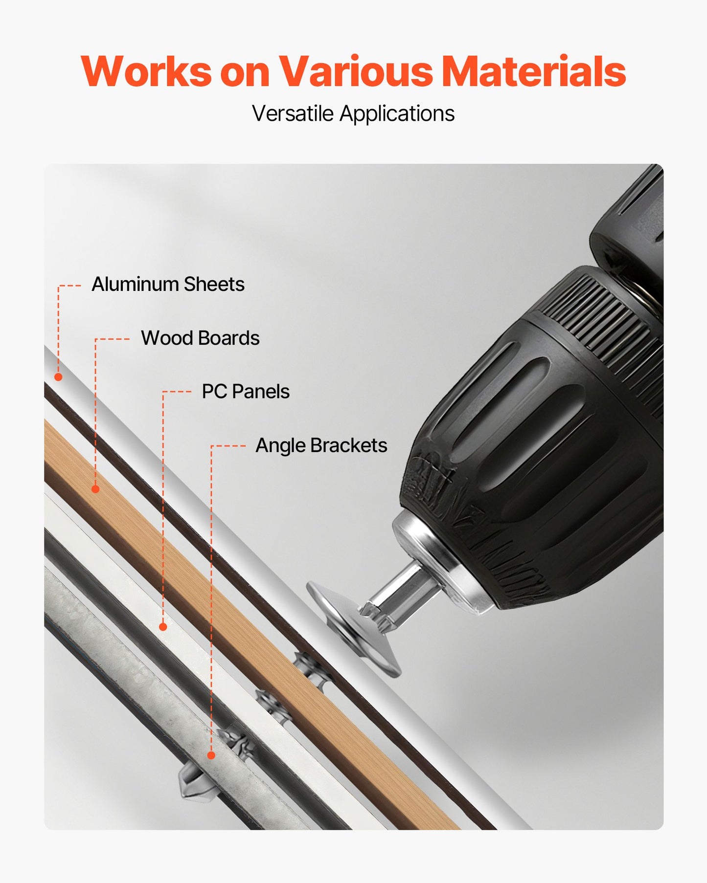 420 PCS Self Drilling Screws, Stainless Steel #8 #10 Sheet Metal Screw Assortment Kit for Metal and Wood, Phillips Truss Head & Hex Head Self Tapping Screws, Length 1/2 Inch to 2 Inch, Silver
