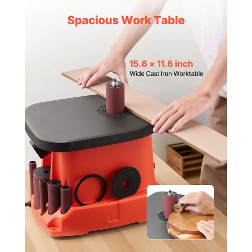 oscillerande spindelslip, 2000 varv/min bänkslip med 6 hylsor (12,7–76,2 mm), 16 mm slaglängd och 397 x 295 mm gjutjärnsbord för möbelfinish, hantverksslipning, gör-det-själv-träbearbetning |  EU