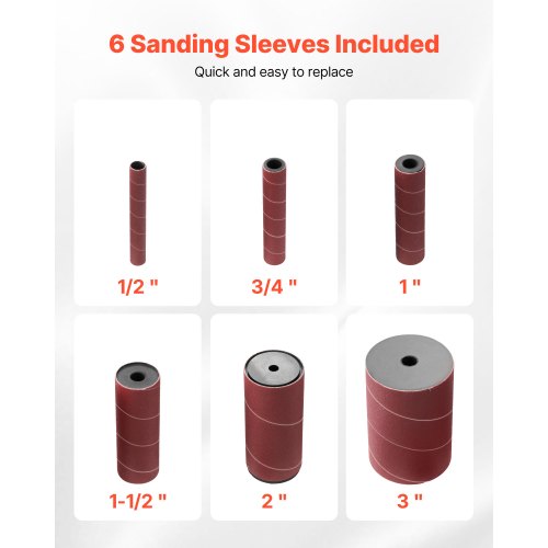 oscillerande spindelslip, 2000 varv/min bänkslip med 6 hylsor (12,7–76,2 mm), 16 mm slaglängd och 397 x 295 mm gjutjärnsbord för möbelfinish, hantverksslipning, gör-det-själv-träbearbetning |  EU