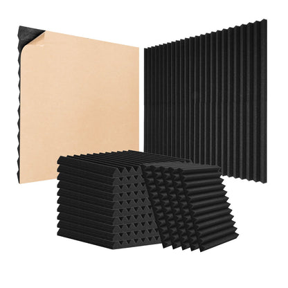 Akustikschaumplatten 48er-Pack 12 x 12 x 1 Zoll selbstklebend für Wanddecken