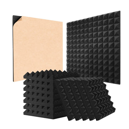 Acoustic foam panels 48-pack 12 x 12 x 2 in adhesive for wall ceilings