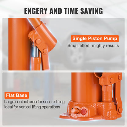 Hydraulic Long Ram Domkraft, 4 Tons motorlyftcylinder med enkelkolvspump och platt bas, Hydraulisk cylinder för motorlyftar, Hydrauliska garage/verkstadskranar, Mekanisk, Farm