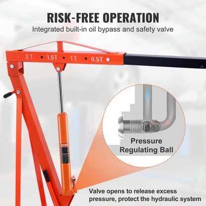 Hydraulic Long Ram Domkraft, 4 Tons motorlyftcylinder med enkelkolvspump och platt bas, Hydraulisk cylinder för motorlyftar, Hydrauliska garage/verkstadskranar, Mekanisk, Farm