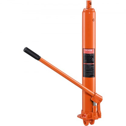 Hydraulic Long Ram Jack, 8 Ton Engine Hoist Cylinder with Single Piston Pump And Clevis Base, Hydraulic Ram Cylinder for Engine Lift Hoists, Hydraulic Garage/Shop Cranes, Mechanical, Farm