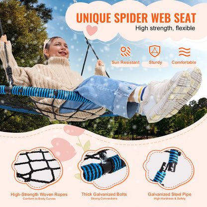 Spider Web Saucer Swing 40 tums runda gungor för barn utomhus 750 lbs