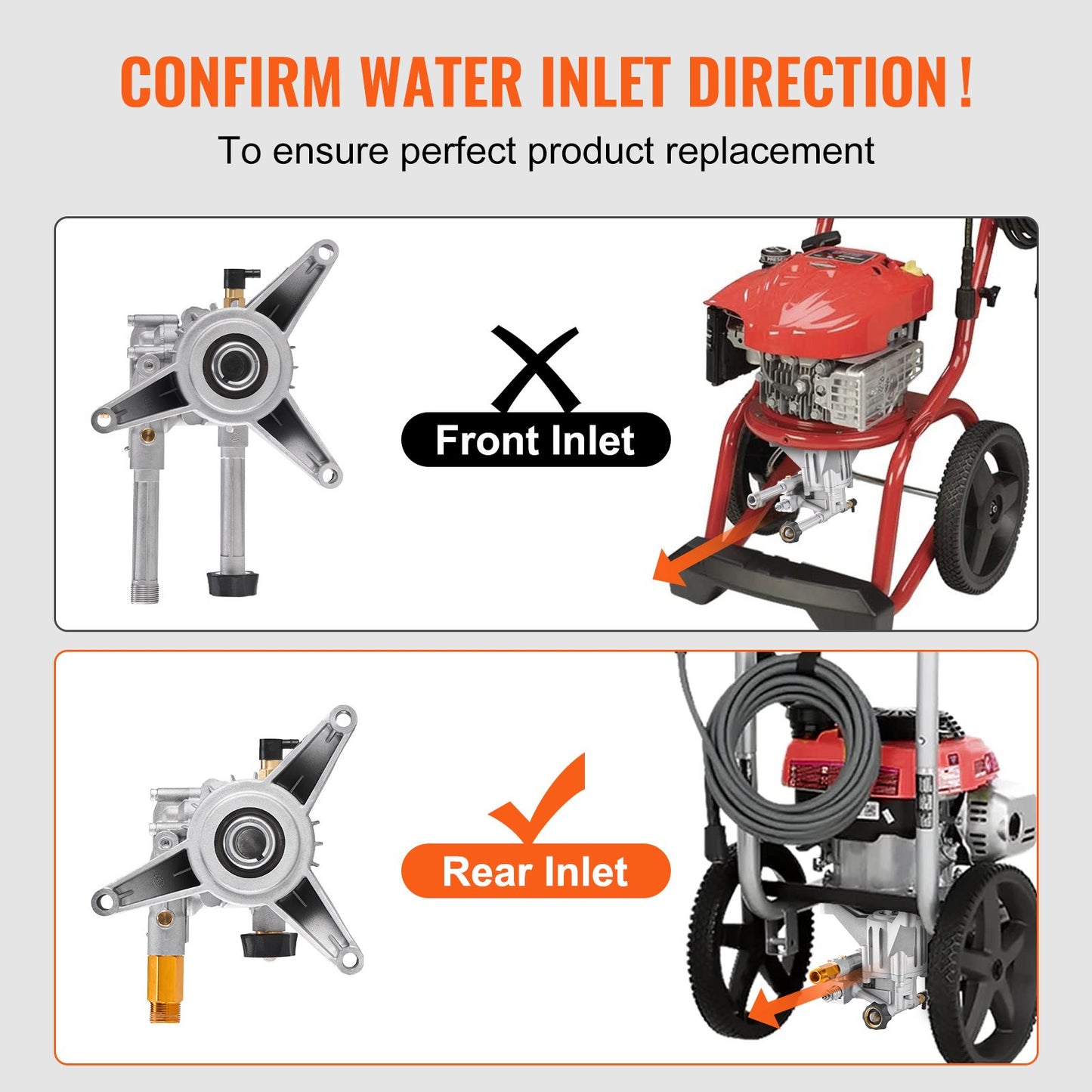 High pressure washer pump 7/8" shaft vertical 3300 PSI 3.0GPM with 5 nozzles