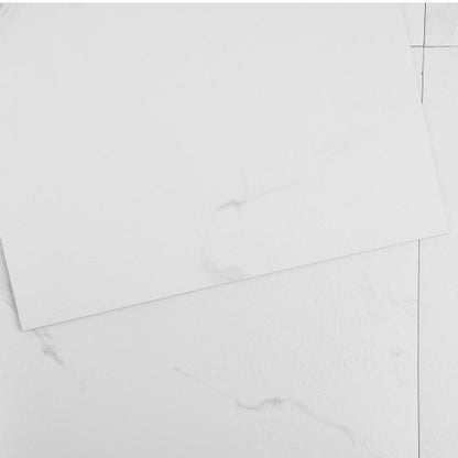 Self Adhesive Vinyl Floor Tiles 12 x 12 inch, 50 Tiles 1.5mm Thick Peel & Stick, White Marble Texture DIY Flooring for Kitchen, Dining Room, Bedrooms & Bathrooms, Easy for Home Decor