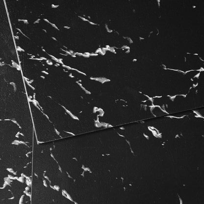 Selbstklebende Vinyl-Bodenfliesen, 30,5 x 30,5 cm, 50 Stück, 1,5 mm dick, schwarzer Marmor
