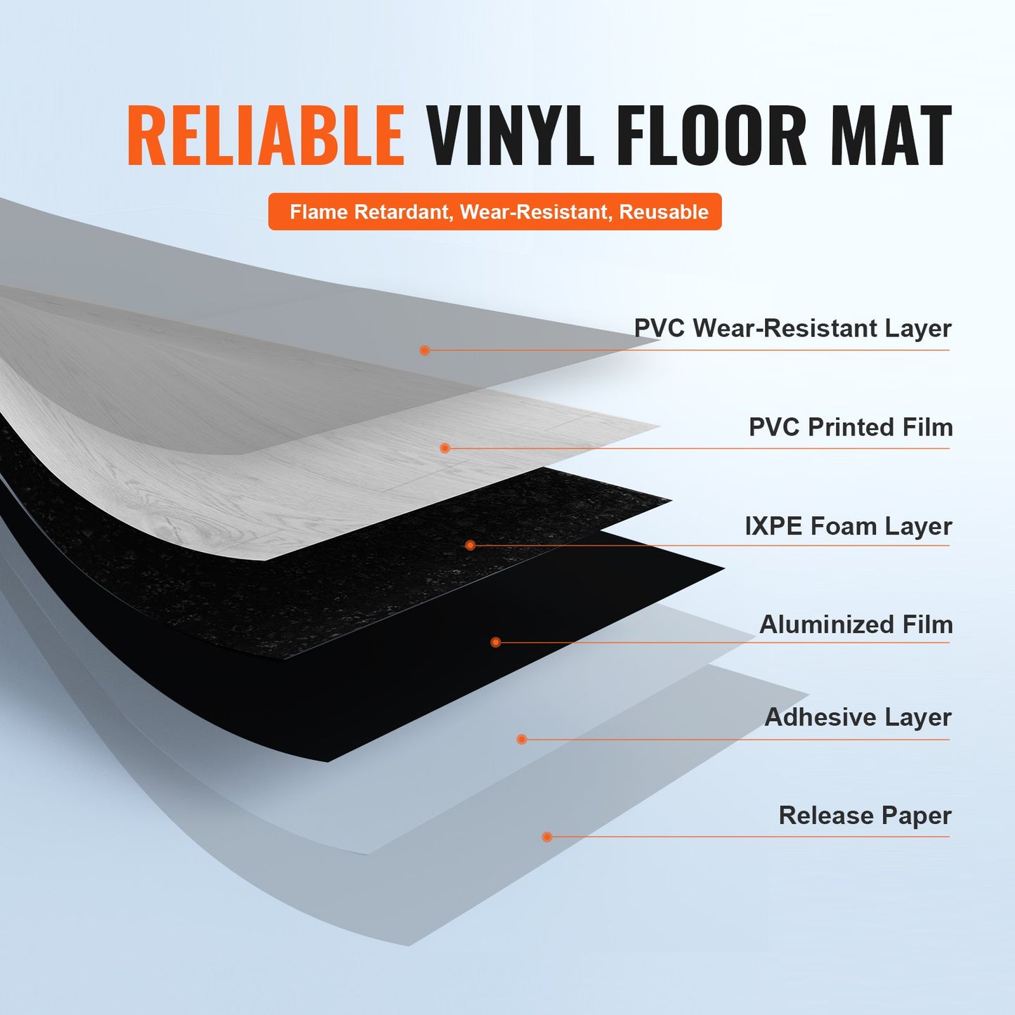 Self Adhesive Vinyl Floor Tiles 390 x 23.6 inch, 1.5mm Thick Peel & Stick, Light Gray Wood Grain DIY Flooring for Kitchen, Dining Room, Bedrooms & Bathrooms, Easy for Home Decor