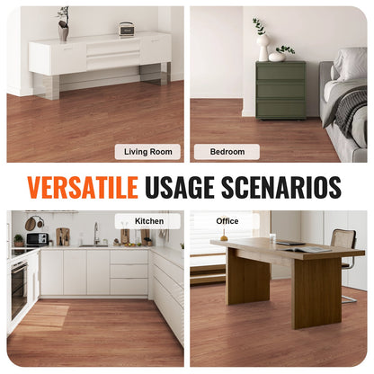 Selbstklebende Vinyl-Bodenfliesen, 91,4 x 15,2 cm, 36 Fliesen, 2,5 mm dick, zum Abziehen und Aufkleben, tiefbraune Holzmaserung, DIY-Bodenbelag für Küche, Esszimmer, Schlafzimmer und Badezimmer, einfach für die Inneneinrichtung