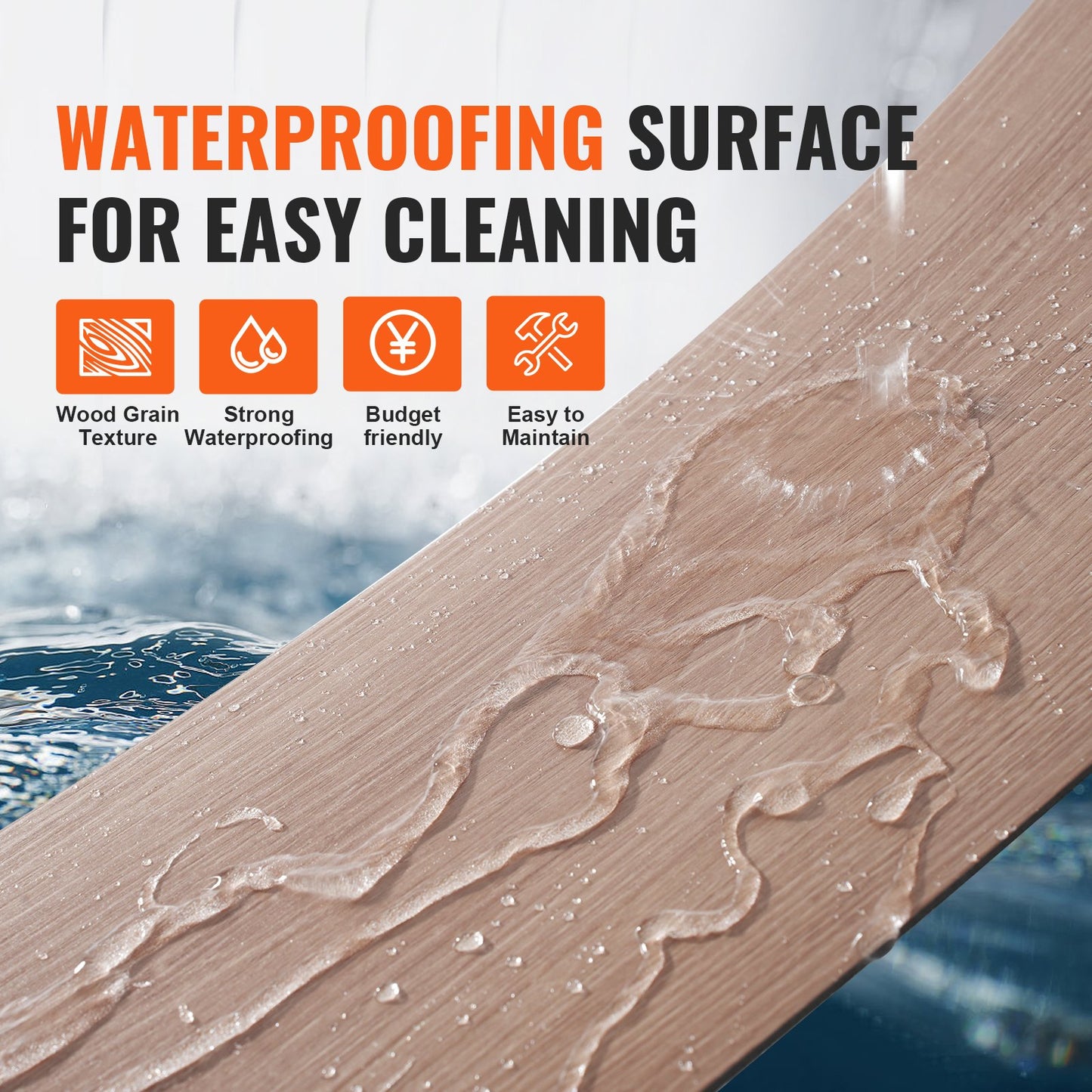 Self Adhesive Vinyl Floor Tiles 36 x 6 inch, 36 Tiles 2.5mm Thick Peel & Stick, Natural Wood Grain DIY Flooring for Kitchen, Dining Room, Bedrooms & Bathrooms, Easy for Home Decor