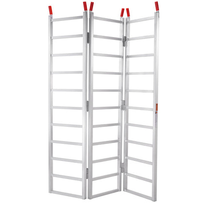 Aluminium-Rampen, 1500 lbs, dreifach klappbare Rampe mit Ladungsgurten, faltbare Laderampe für Motorrad, Traktor, ATV/UTV, LKW, Rasenmäher, Schneefräse, 77"L x 54"B, 1 Stück