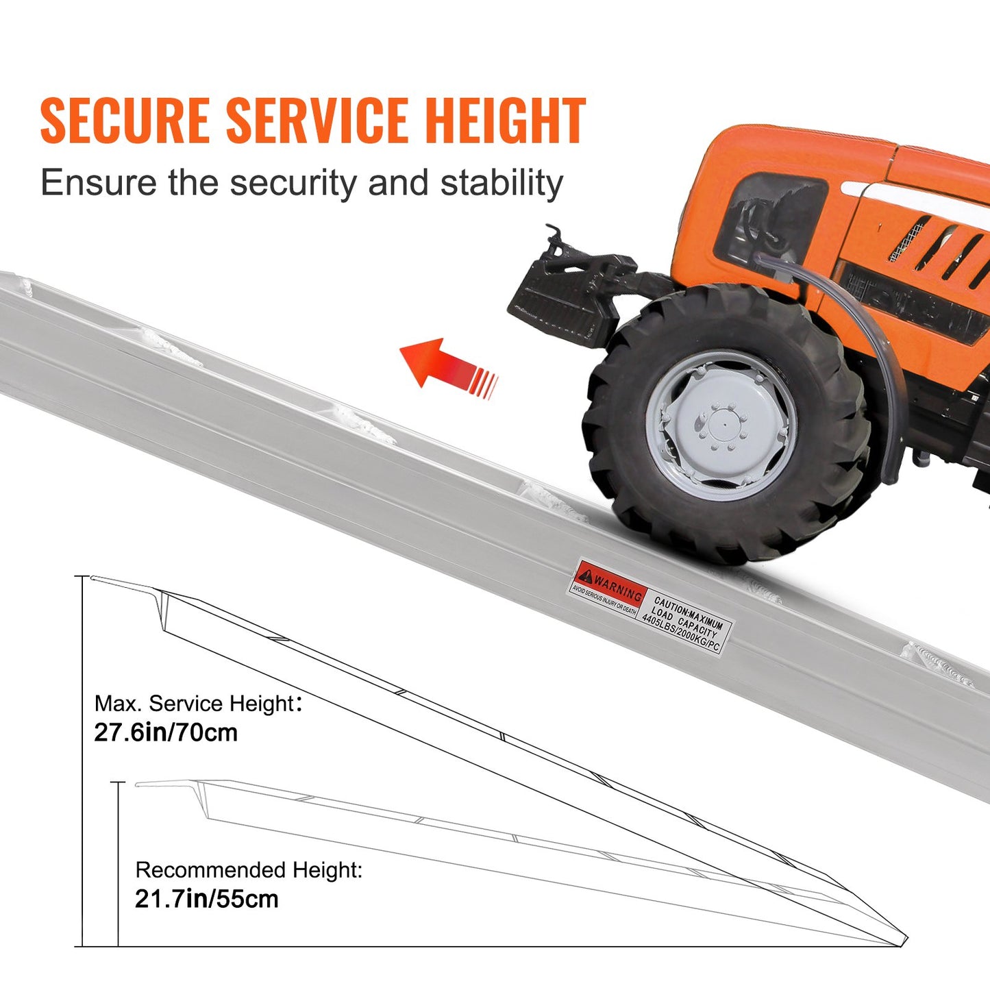 Aluminium-Rampen, 4000 kg, Hochleistungsrampen mit oberer Hakenhalterung, universelle Laderampe für Motorrad, Traktor, ATV/UTV, LKW, Rasenmäher, 183 cm L x 38 cm B, 2 Stück