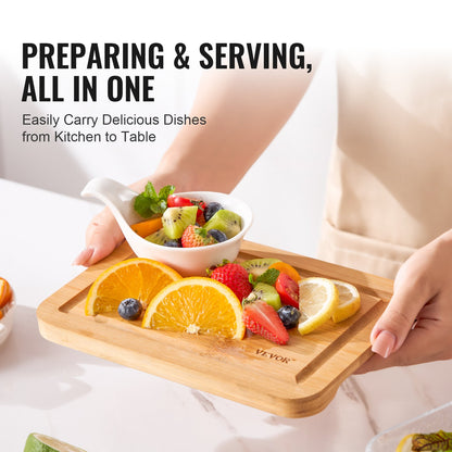 Bambu skärbräda Premium mångsidig skärbräda med inbyggt handtag