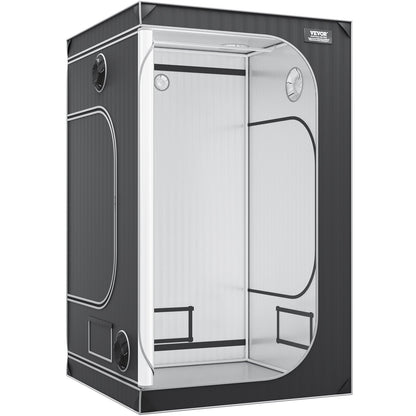 4x4 odlingstält, 48'' x 48'' x 80'', högreflekterande 2000D Mylar hydroponiskt odlingstält med observationsfönster, verktygsväska och golvbricka för odling av inomhusväxter