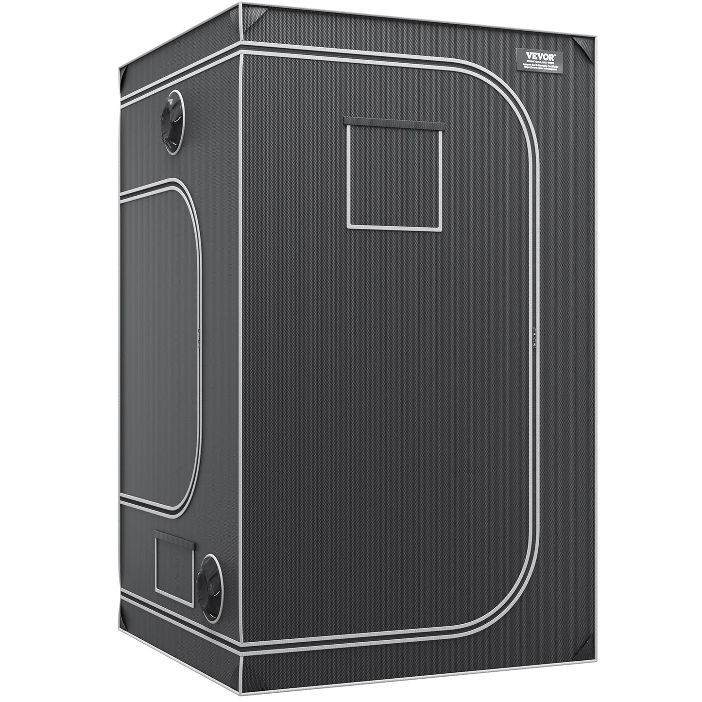 4x4 odlingstält, 48'' x 48'' x 80'', högreflekterande 2000D Mylar hydroponiskt odlingstält med observationsfönster, verktygsväska och golvbricka för odling av inomhusväxter