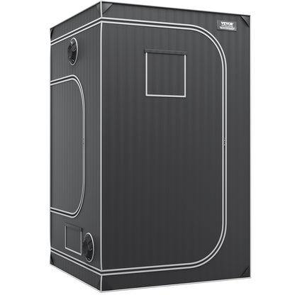 4x4 odlingstält, 48'' x 48'' x 80'', högreflekterande 2000D Mylar hydroponiskt odlingstält med observationsfönster, verktygsväska och golvbricka för odling av inomhusväxter