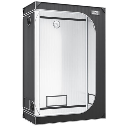 2x4 odlingstält, 48'' x 24'' x 72'', högreflekterande 2000D Mylar hydroponiskt odlingstält med observationsfönster, verktygsväska och golvbricka för odling av inomhusväxter