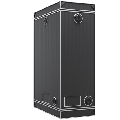 2x4 odlingstält, 48'' x 24'' x 72'', högreflekterande 2000D Mylar hydroponiskt odlingstält med observationsfönster, verktygsväska och golvbricka för odling av inomhusväxter