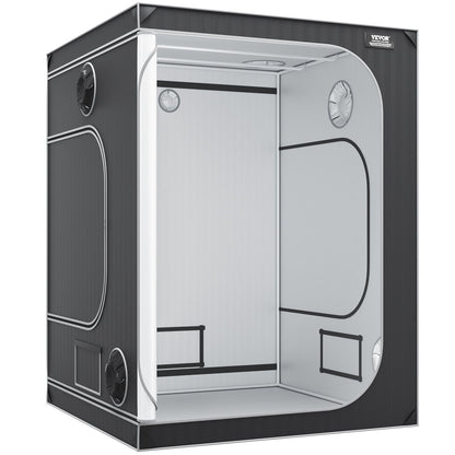 5x5 odlingstält, 60'' x 60'' x 80'', högreflekterande 2000D Mylar hydroponiskt odlingstält med observationsfönster, verktygsväska och golvbricka för odling av inomhusväxter