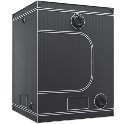 5x5 odlingstält, 60'' x 60'' x 80'', högreflekterande 2000D Mylar hydroponiskt odlingstält med observationsfönster, verktygsväska och golvbricka för odling av inomhusväxter