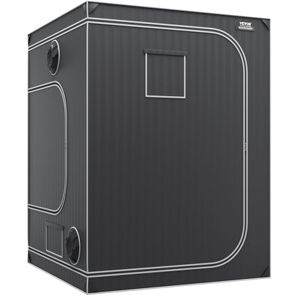 5x5 odlingstält, 60'' x 60'' x 80'', högreflekterande 2000D Mylar hydroponiskt odlingstält med observationsfönster, verktygsväska och golvbricka för odling av inomhusväxter