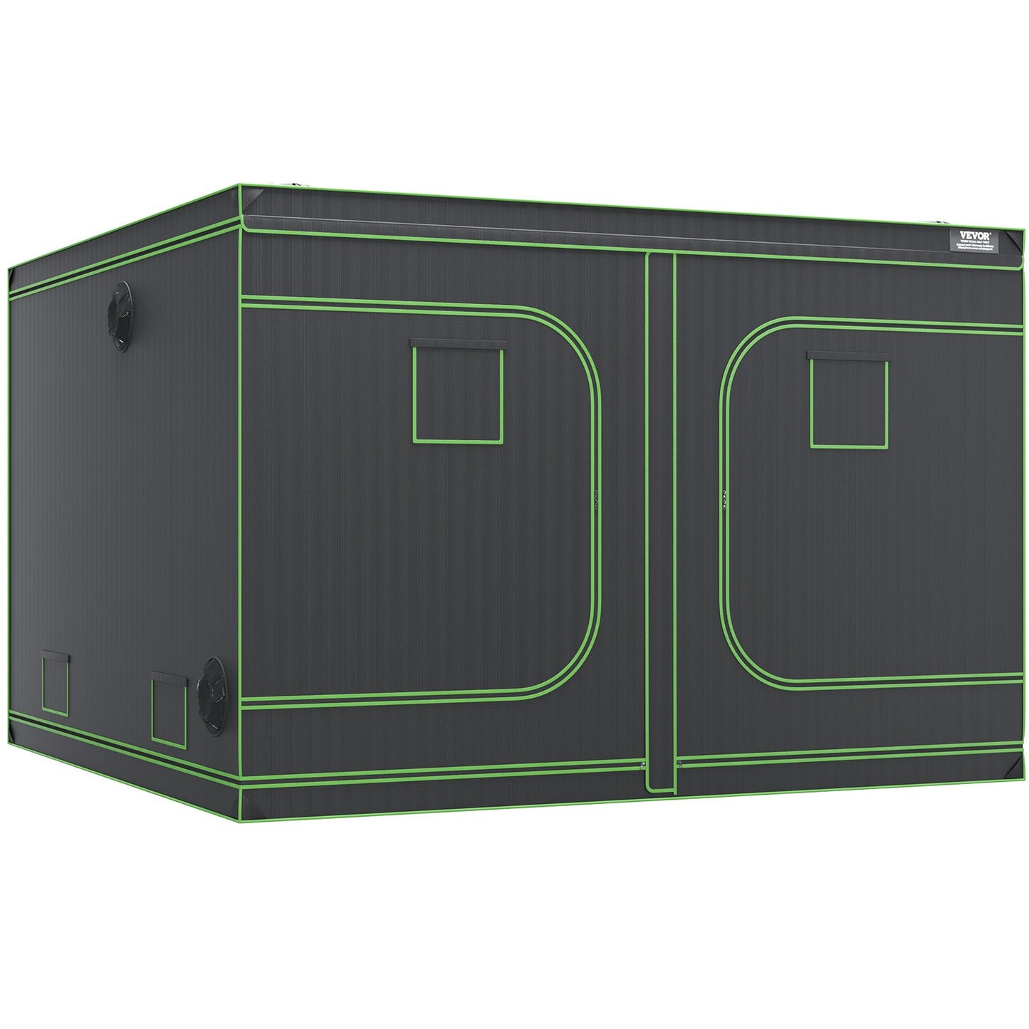 10x10 Growzelt, 120'' x 120'' x 80'', hochreflektierendes 600D Mylar Hydroponisches Growzelt mit Beobachtungsfenster, Werkzeugtasche und Bodenwanne für den Indoor-Pflanzenanbau