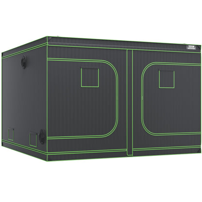 10x10 Growzelt, 120'' x 120'' x 80'', hochreflektierendes 600D Mylar Hydroponisches Growzelt mit Beobachtungsfenster, Werkzeugtasche und Bodenwanne für den Indoor-Pflanzenanbau
