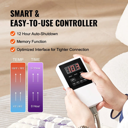 Fjärrinfraröd Värmedyna Ametiststenar Värmematta med Negativa Joner